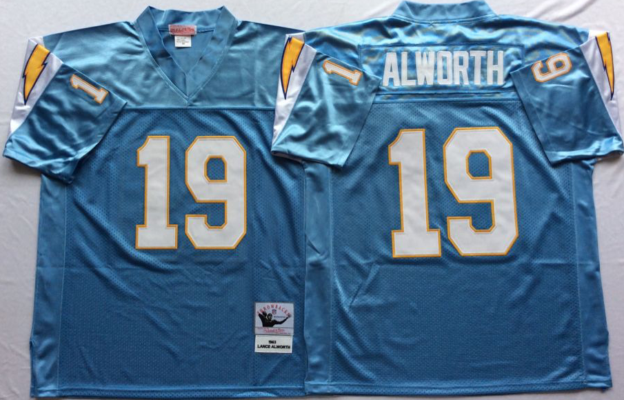 Men NFL Los Angeles Chargers #19 Alworth light blue Mitchell Ness jerseys